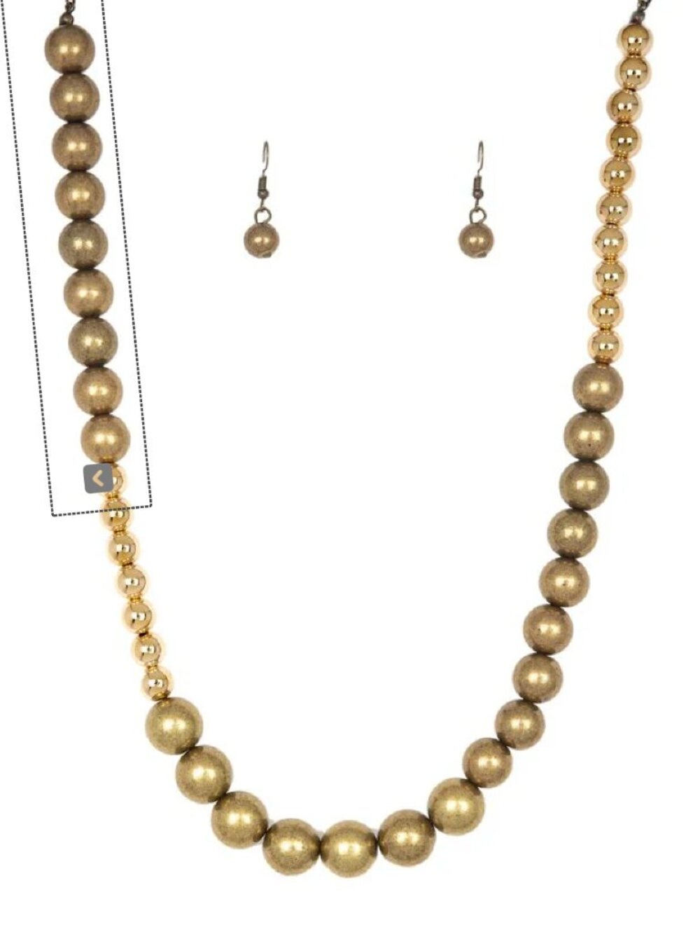 Paparazzi power to the People Brass Necklace & Earrings Set